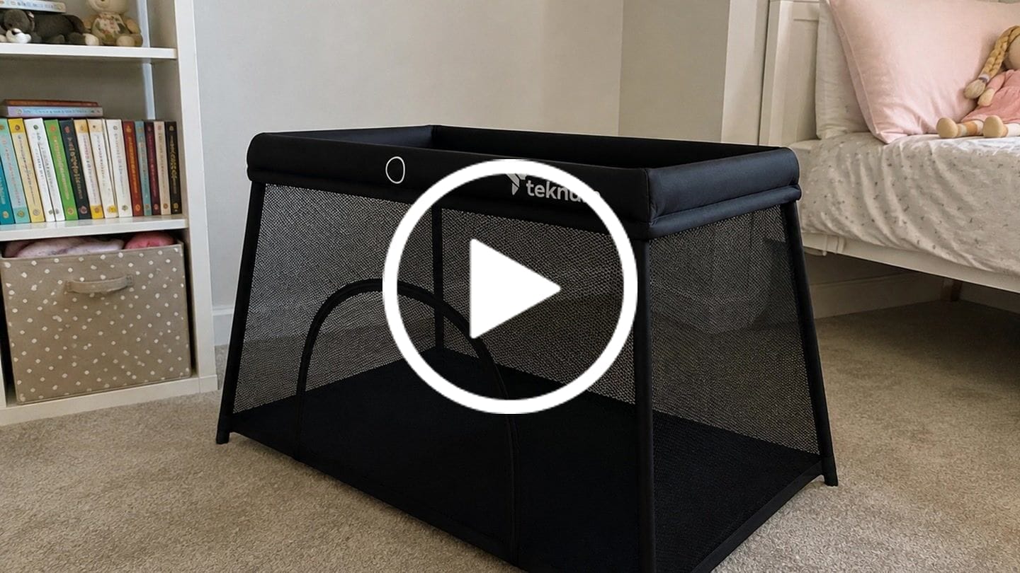 Customer video review of Teknum Portable Quick fold Playard & Cot with Zipper Door & Carry Bag (Midnight Black)