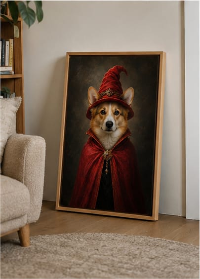 Customer photo review of Custom Witch Pet Portrait Canvas Wall Art