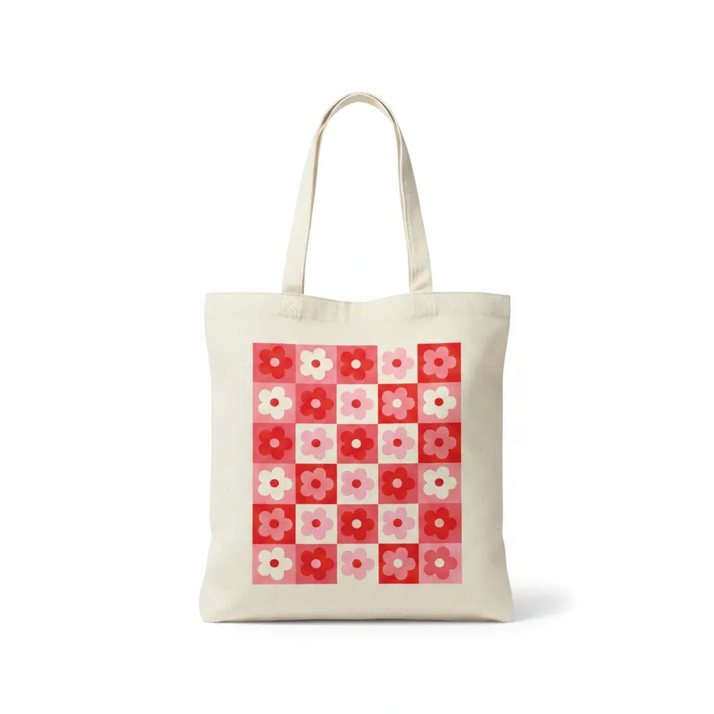 Customer photo review of Wrapzy Checkerboard Daisy Tote Bag