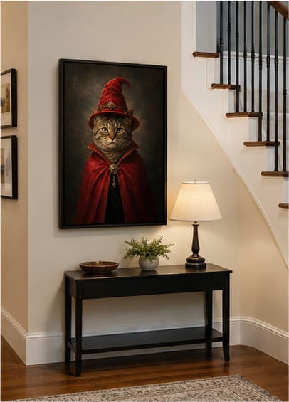 Customer photo review of Custom Witch Pet Portrait Canvas Wall Art