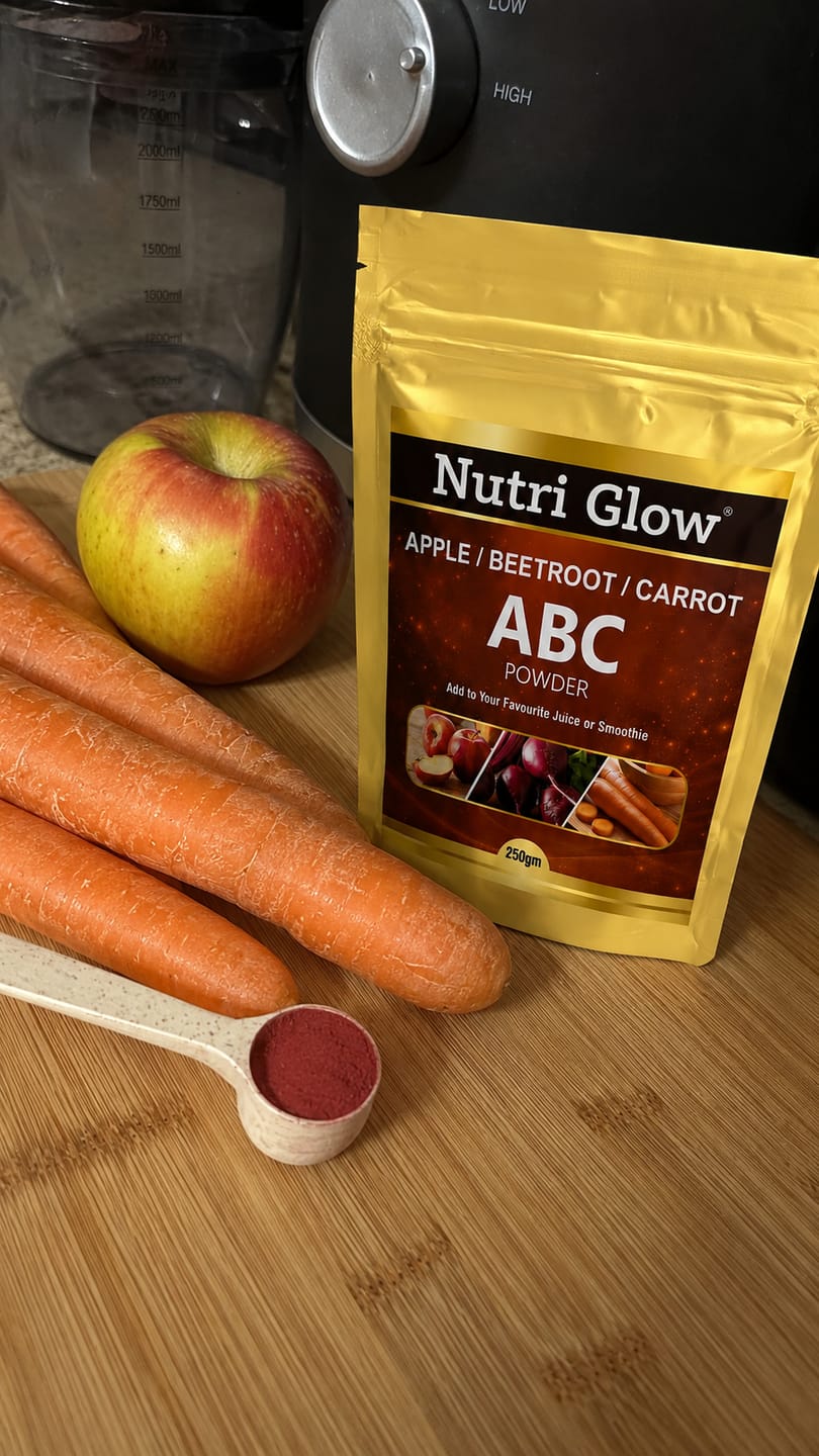 Customer photo review of Nutri Glow ABC Powder 250g – Apple Beetroot Carrot | Natural Energy & Nutrition | Mix in Smoothies, Juice & Recipes