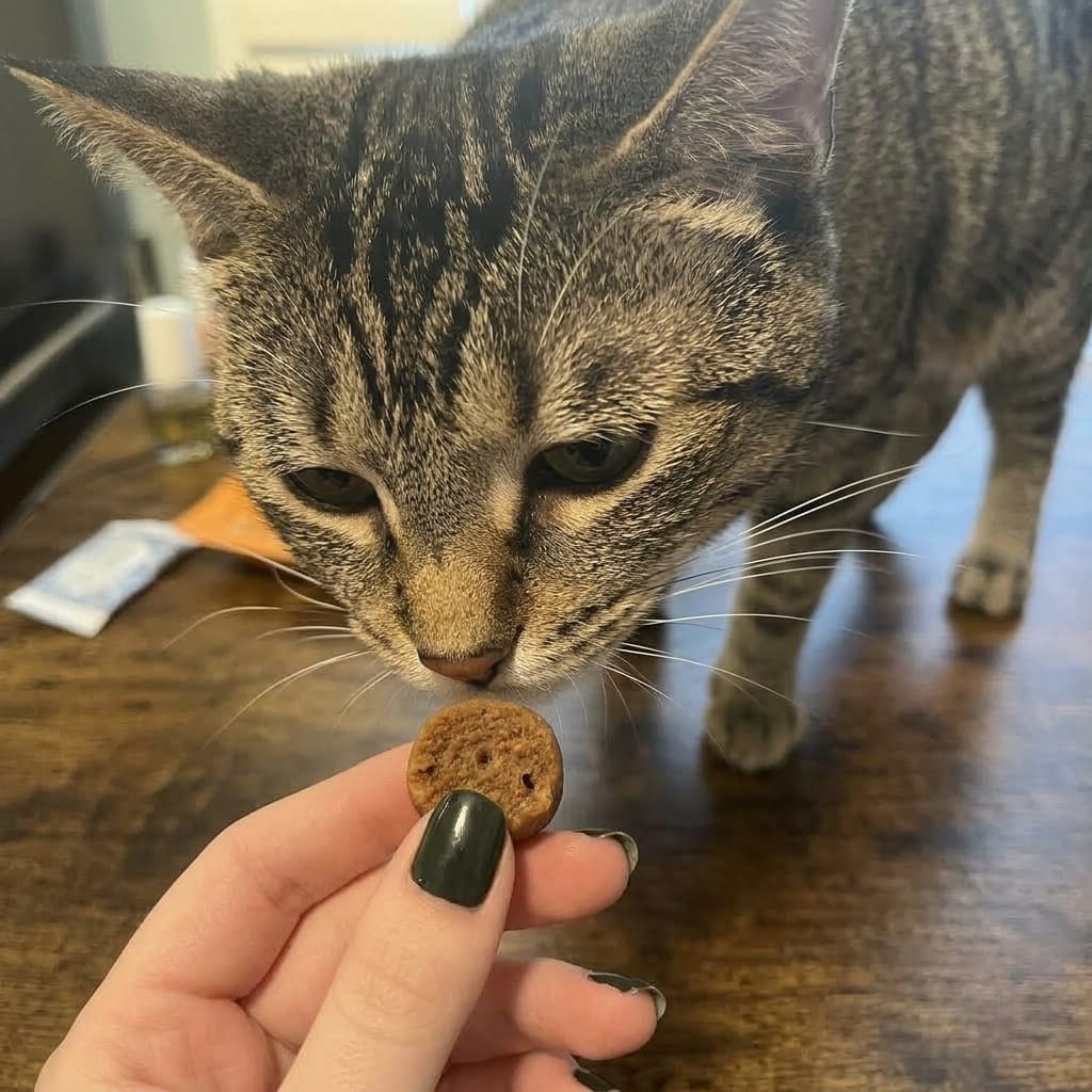 Customer photo review of Renya, la première friandise qui prend soin des reins de votre chat, bien avant les premiers signes