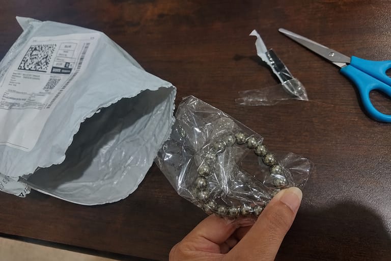 Customer photo review of Pyrite Bracelet – Natural Prosperity & Confidence Gemstone Bracelet
