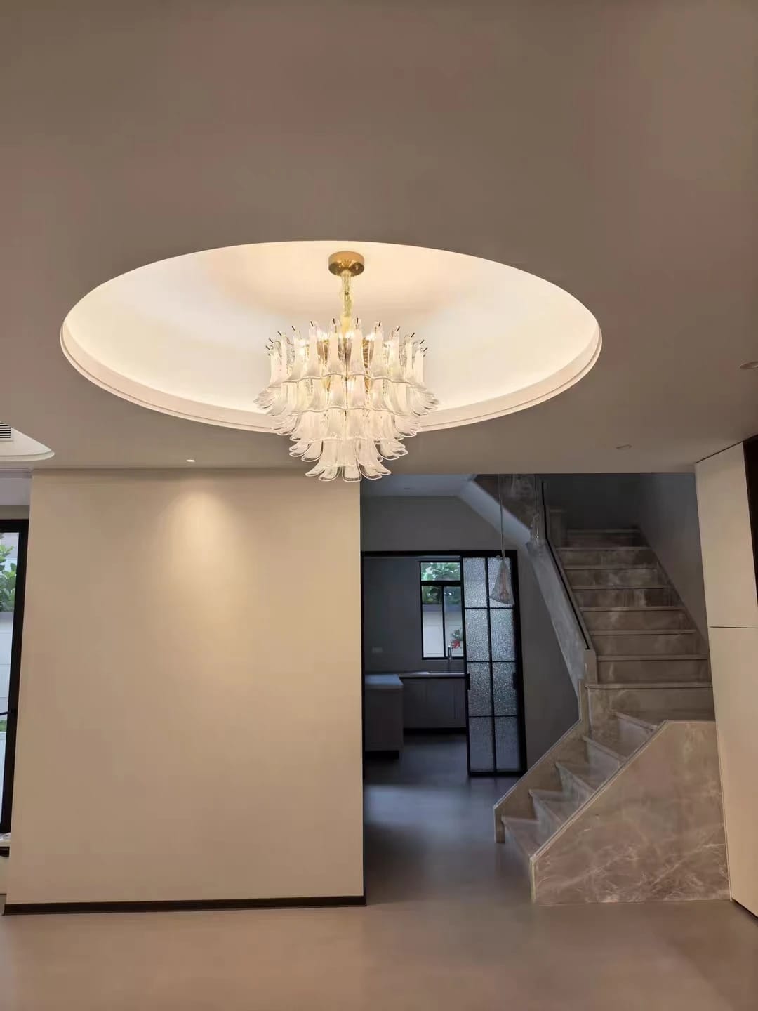 Customer photo review of White Petal Glass Chandelier