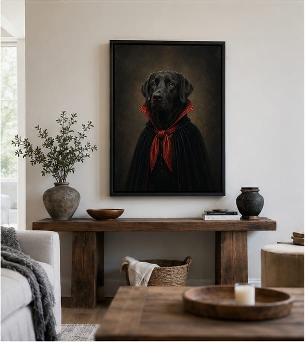 Customer photo review of Custom Gothic Vampire Pet Portrait Canvas Wall Art