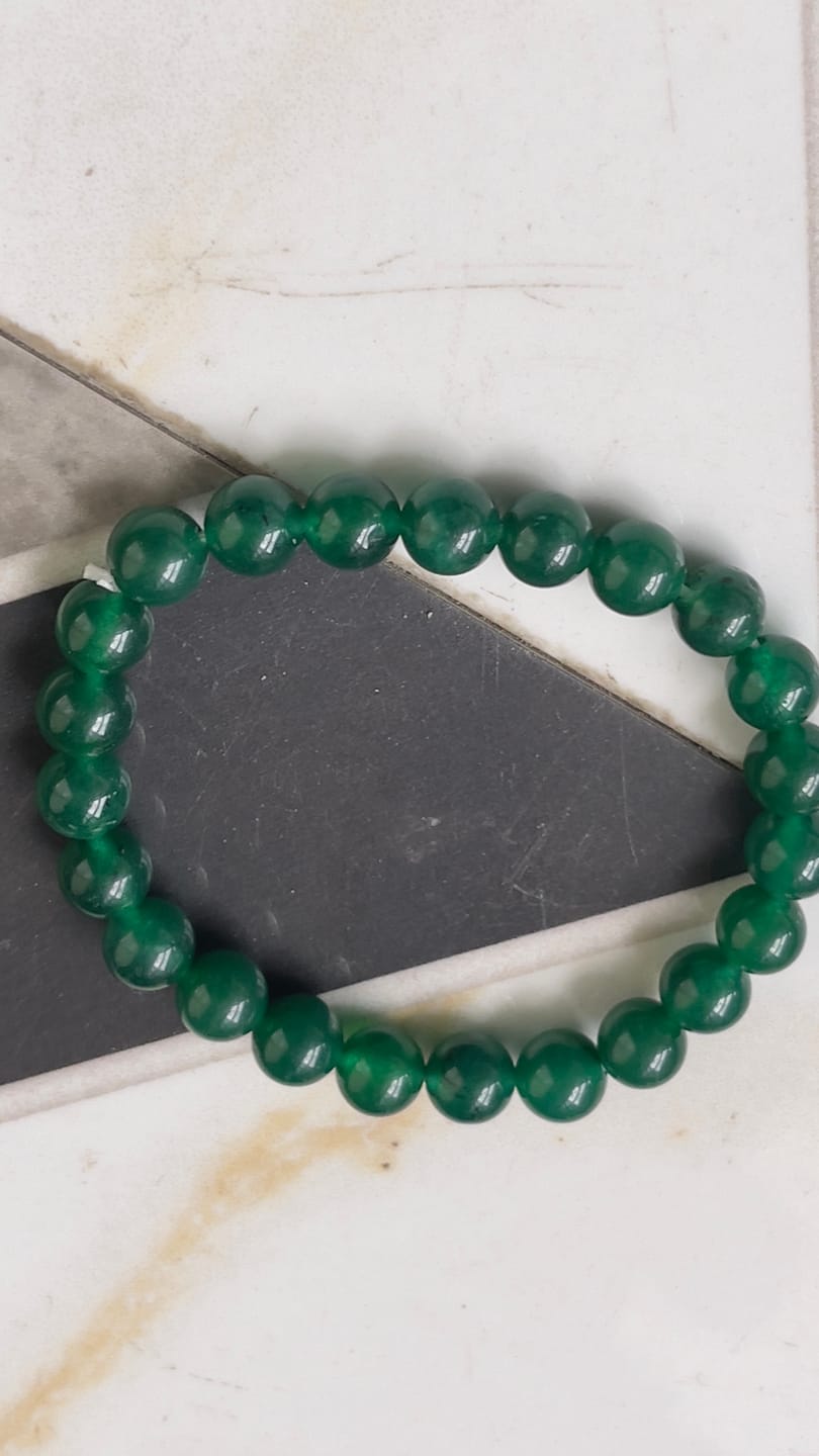 Customer photo review of Natural Green Jade Crystal Bracelet – Vastu Remedy for Abundance & Protective Harmony | 8mm Beads
