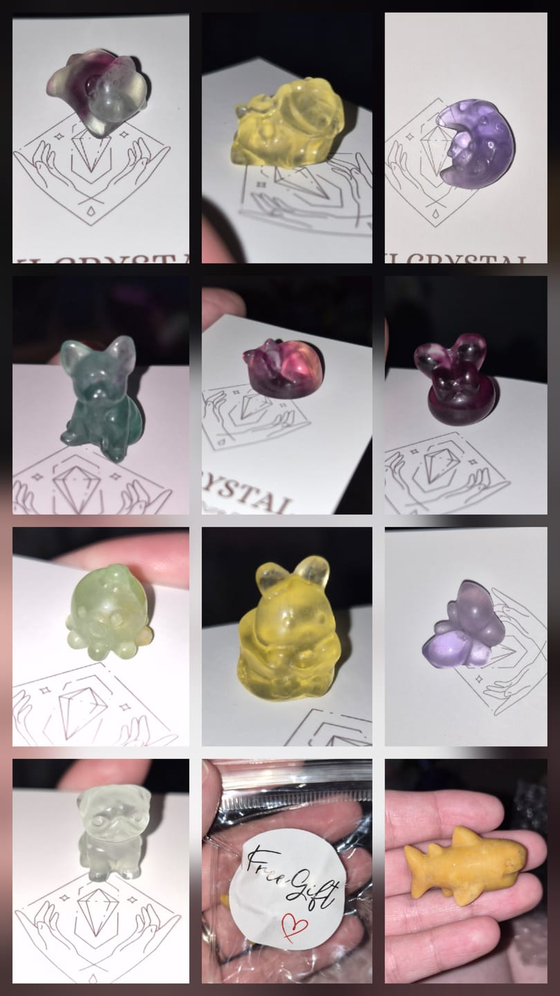 Customer photo review of Mini Fluorite Carvings