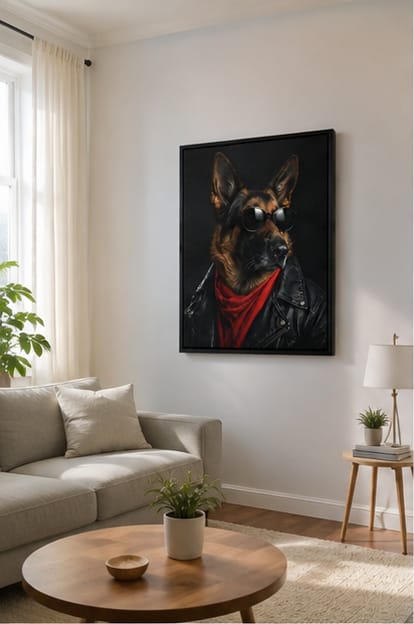 Customer photo review of Custom Cool Dog Portrait Canvas Wall Art