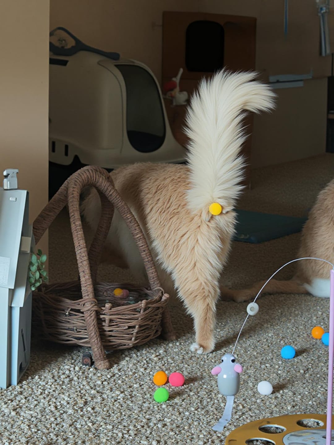 Customer photo review of Calming Puff Launcher (100 x soft fuzzy puff balls)