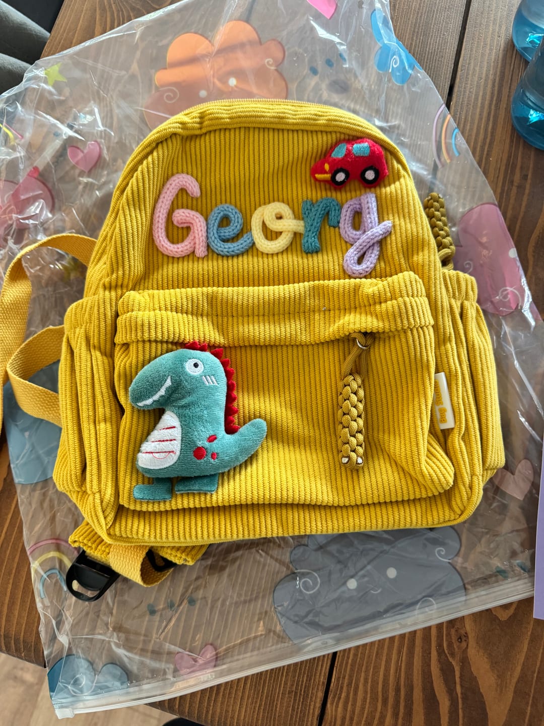 Customer photo review of K&C - Personalized Knitted Backpack