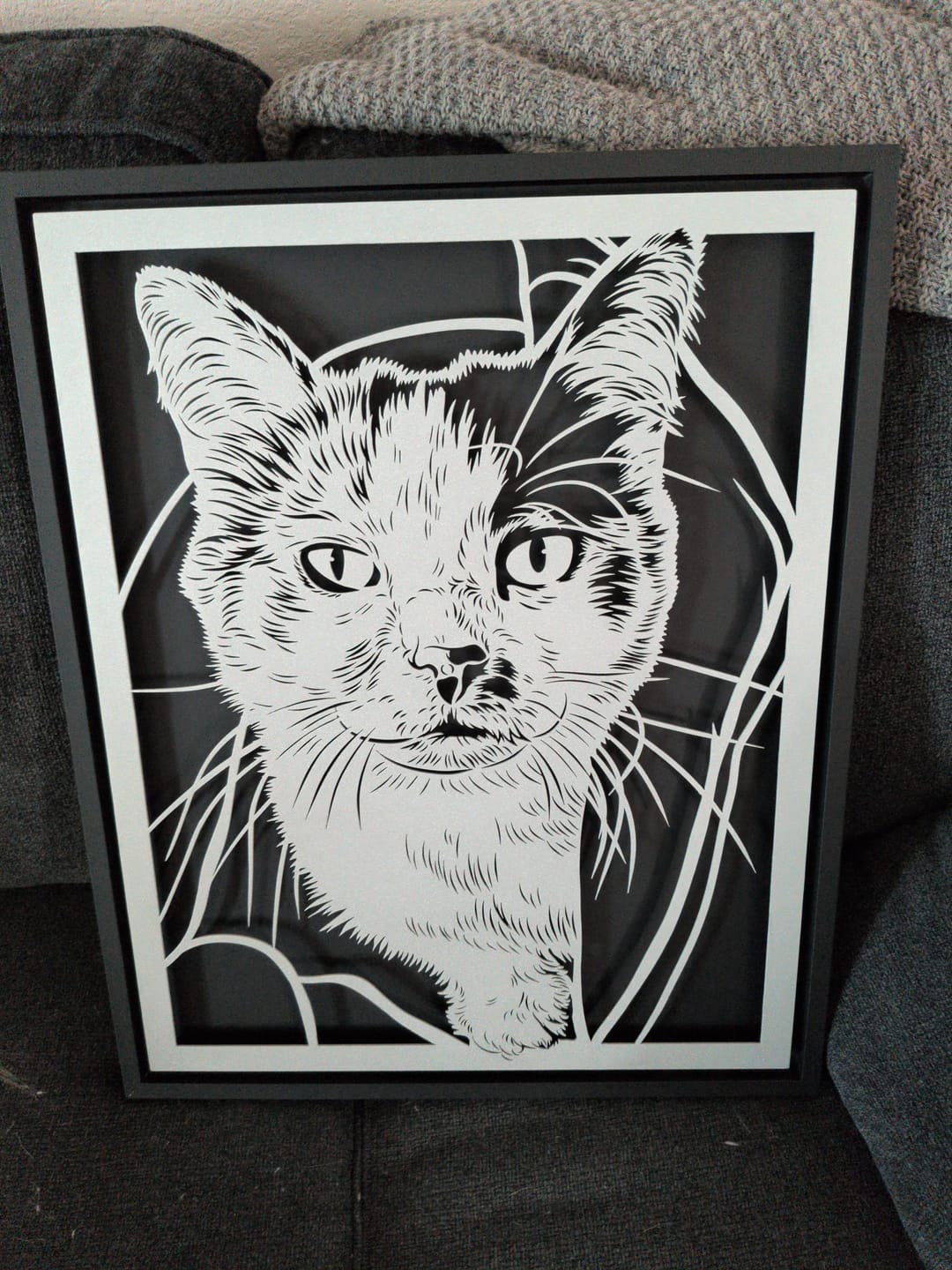 Customer photo review of Custom Pet Metal Portrait