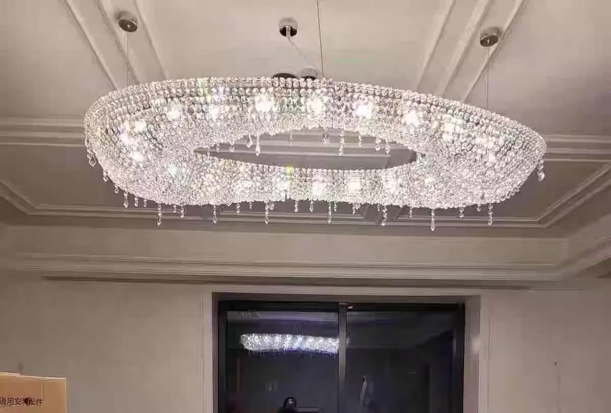 Customer photo review of Gold Crystal Foyer Chandelier