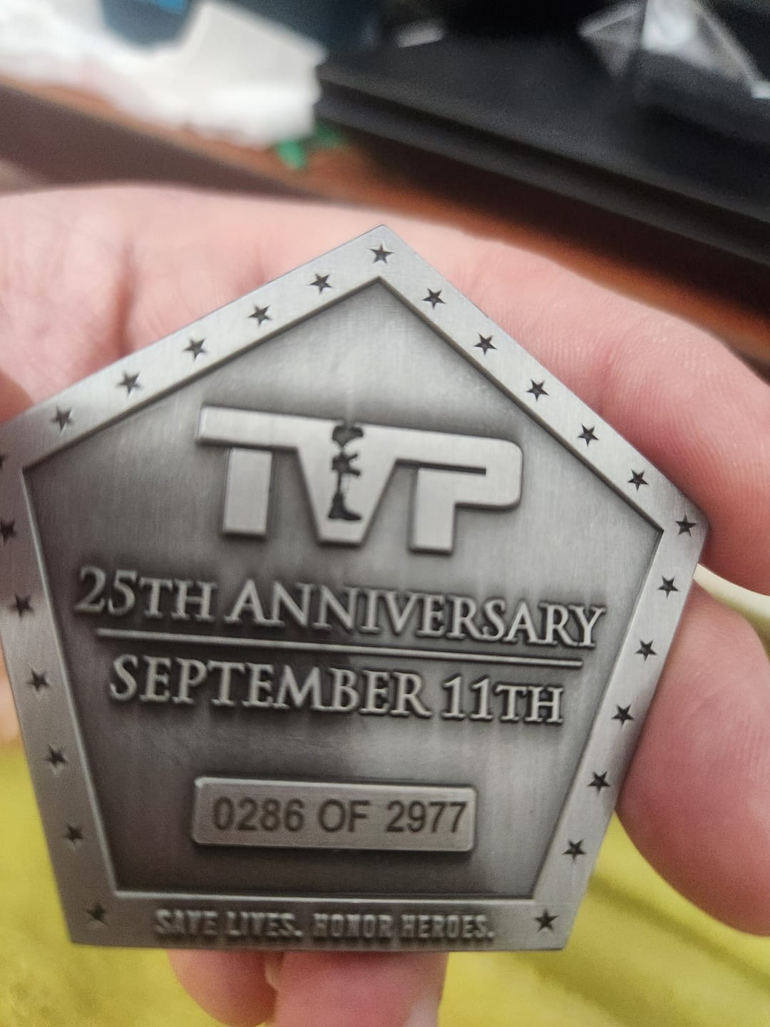 Customer photo review of 9/11 25th Anniversary - Challenge Coin