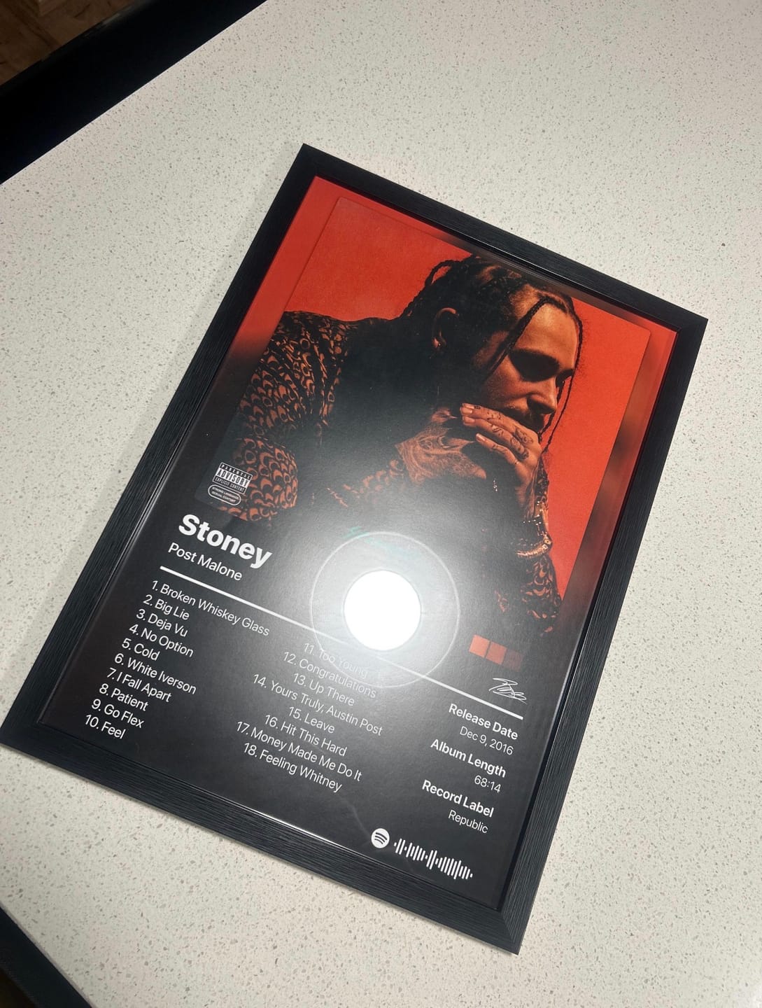 Customer photo review of Post Malone Stoney Album Poster