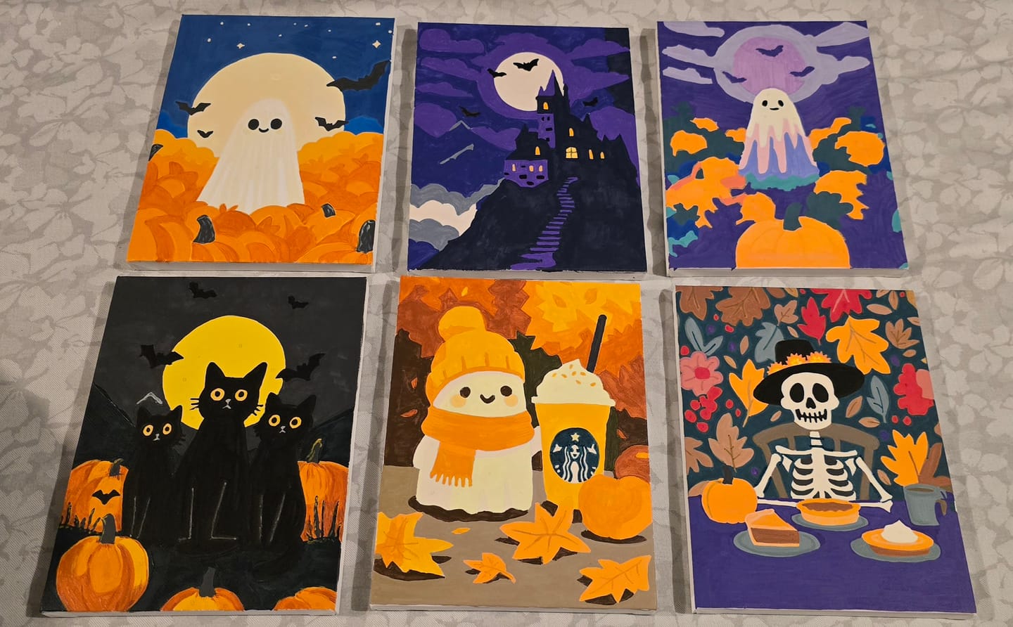 Customer photo review of 6 Mini Paintings - Spooky Autumn Set