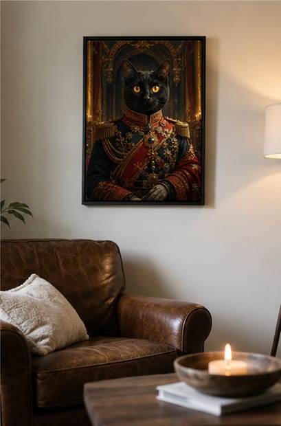 Customer photo review of Custom Royal Commander Pet Portrait Canvas