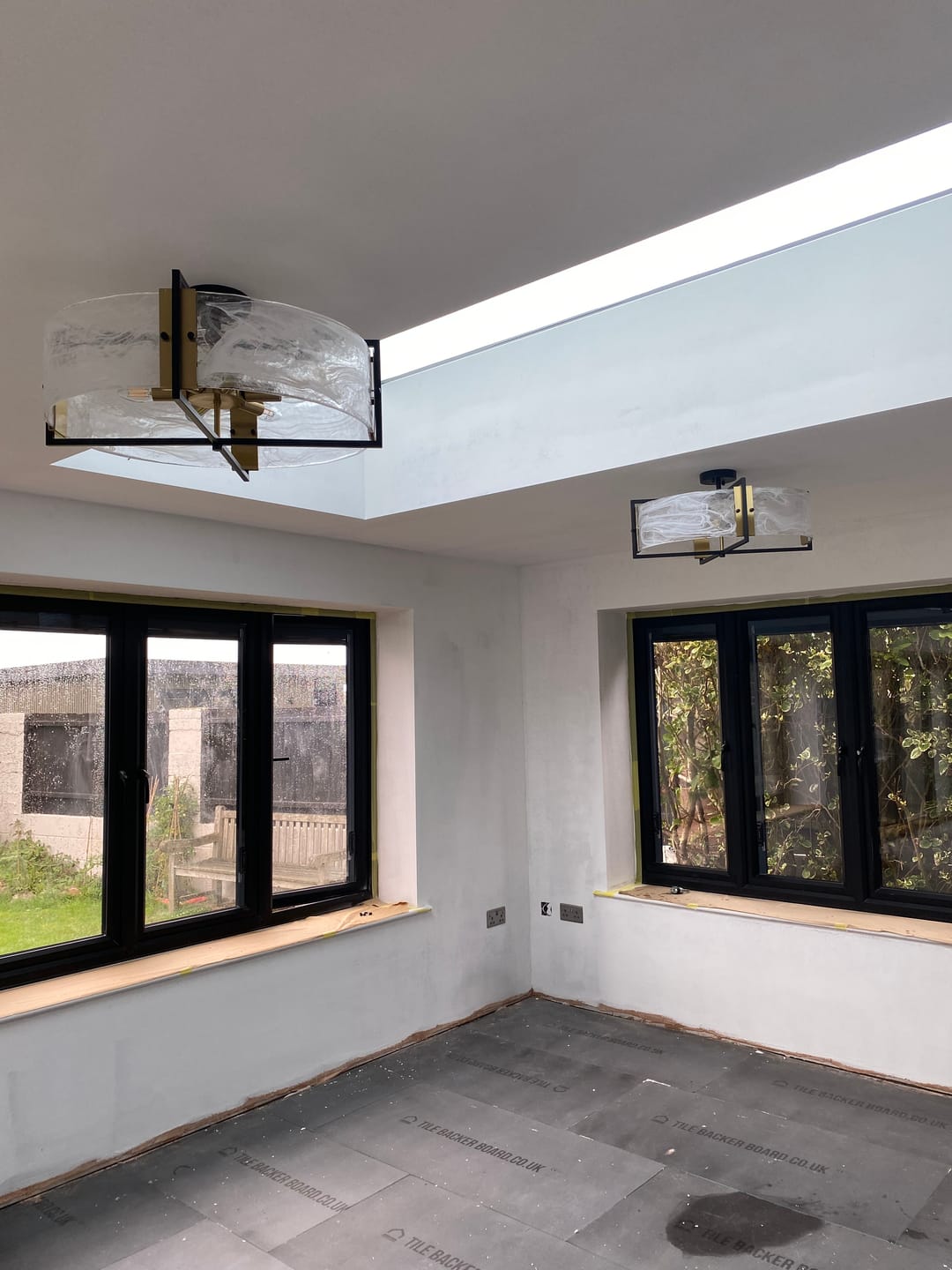 Customer photo review of White Cloud Glass Semi Flush Mount