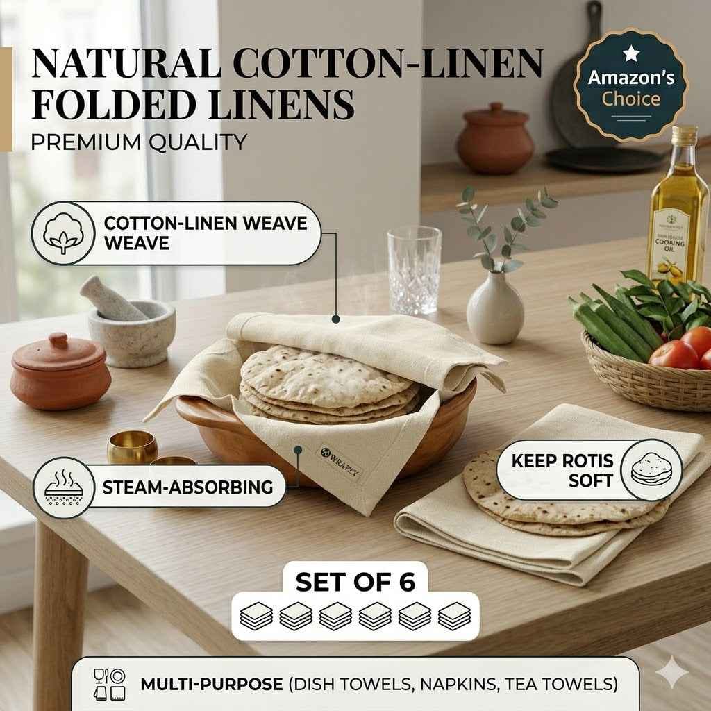 Customer photo review of Reusable Organic Cotton Chapati Wrap Cloth Set