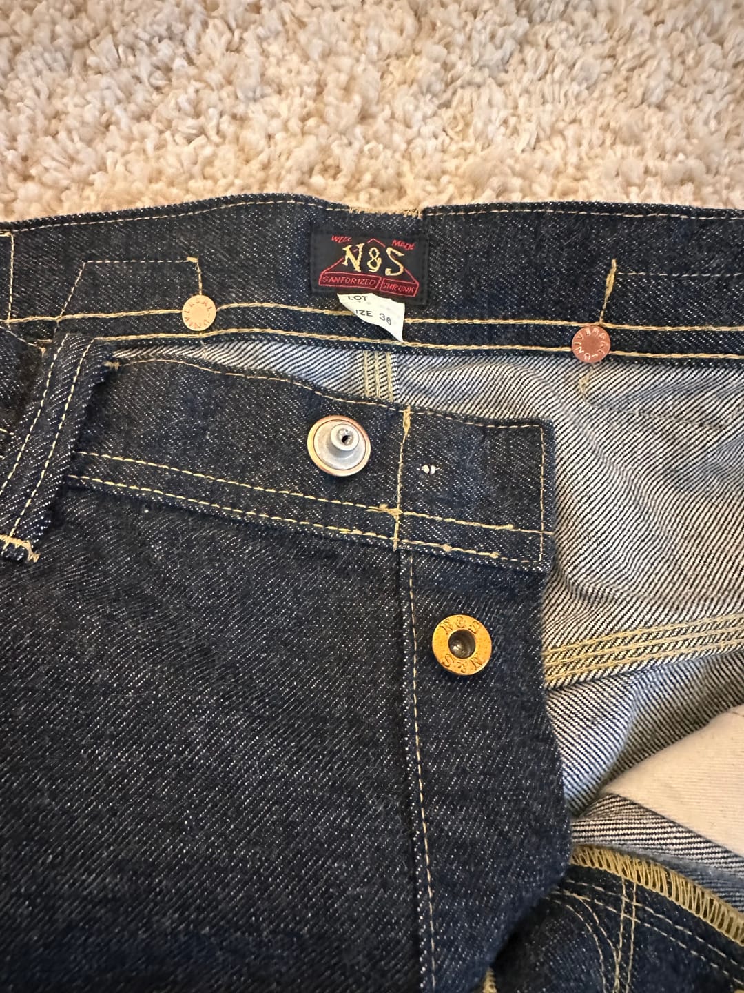 Customer photo review of 1936 Model Cowboy Selvedge Denim Jeans