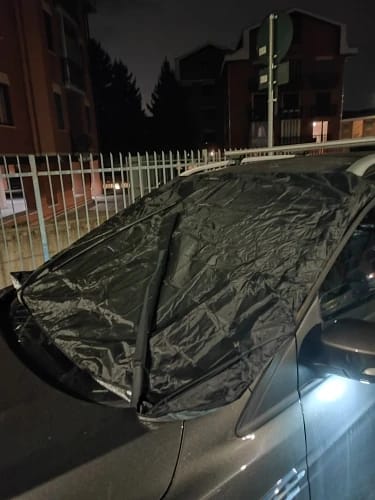 Customer photo review of Magnetic Windshield Sun & Frost Shield