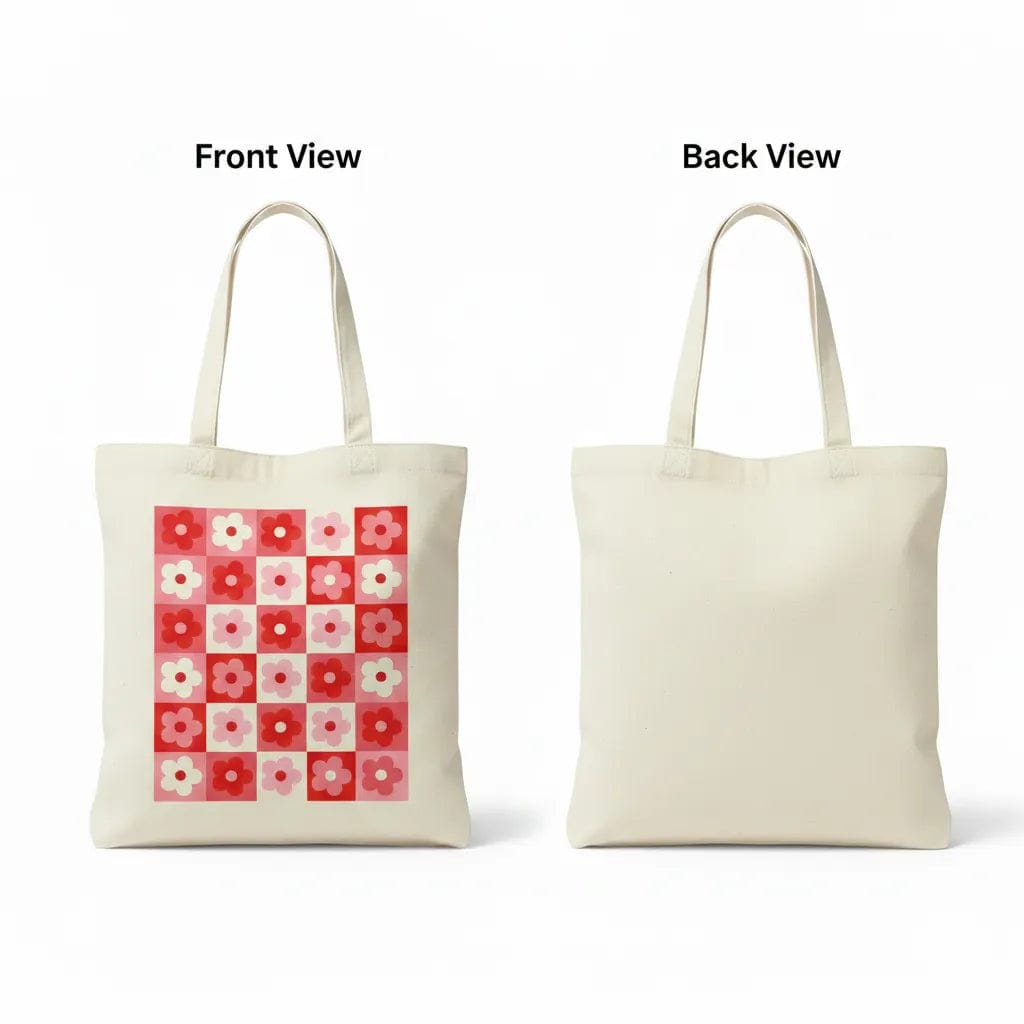 Customer photo review of Wrapzy Checkerboard Daisy Tote Bag