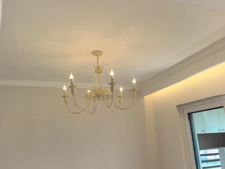 Customer photo review of Modern 6-Light Crystal Chandelier White