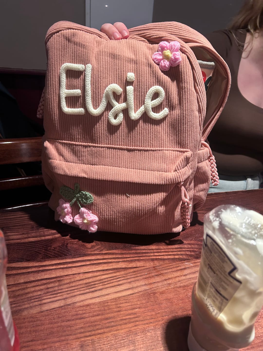 Customer photo review of K&C - Personalized Knitted Backpack
