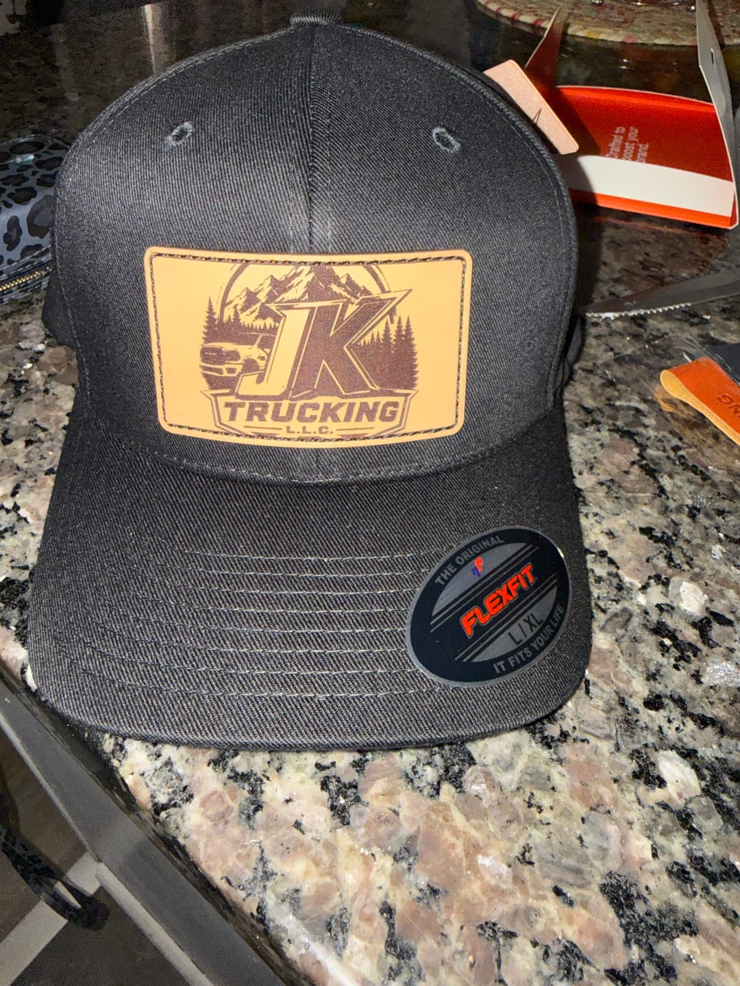 Customer photo review of Premium Custom Leather Patch Hats (Wholesale)