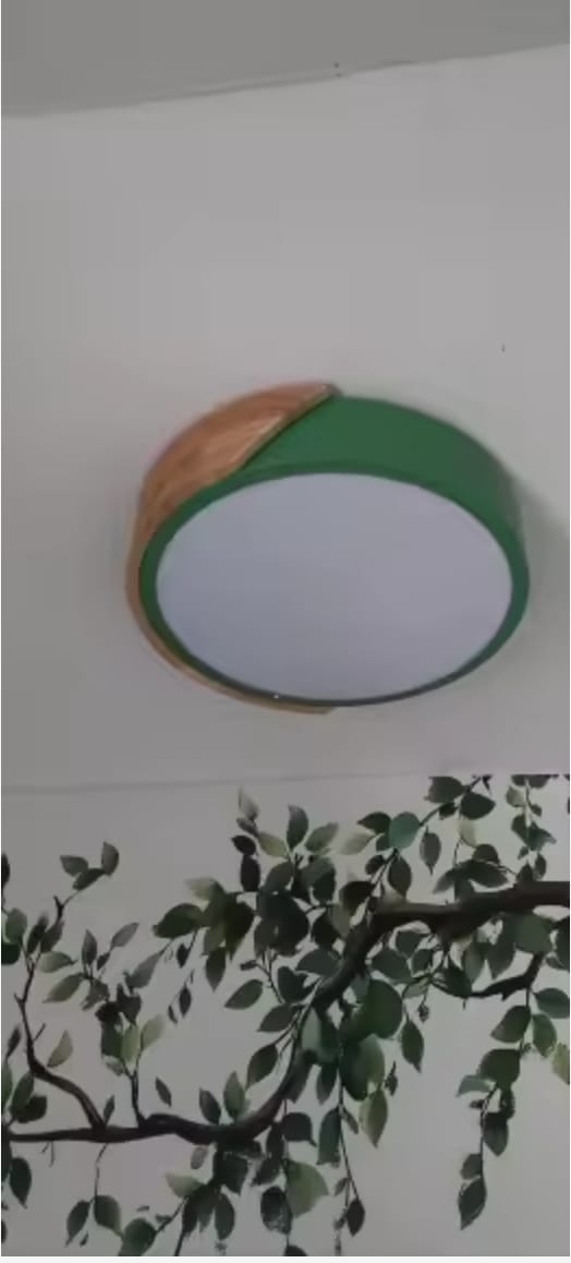 Customer photo review of Sol Delos Wooden LED Ceiling Light | Ultra-Thin Flush Mount Timber Lamp for Living Room