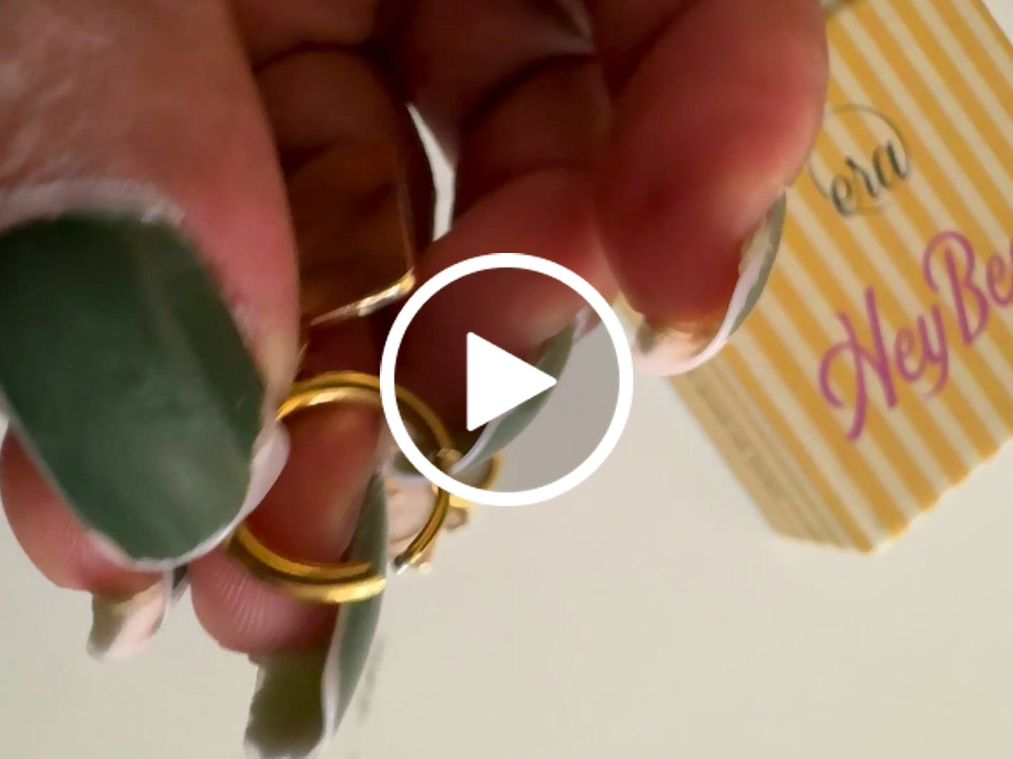 Customer video review of Gold Pearl Square Drop Earring