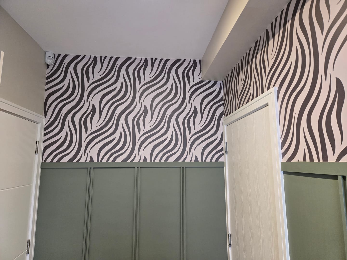 Customer photo review of Marty - Stripey Zebra Print Wallpaper