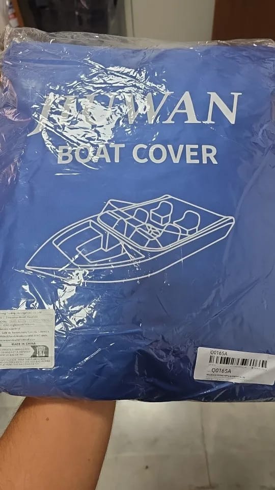 Customer photo review of Heavy Duty Waterproof Boat Cover for V-Hull Fishing & Ski Boats