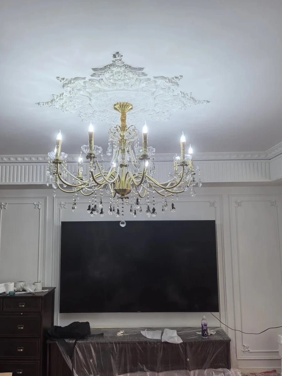 Customer photo review of Wrought Iron Gold Chandelier