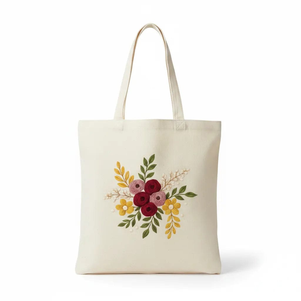Customer photo review of Wrapzy Floral Embroidery Tote Bag