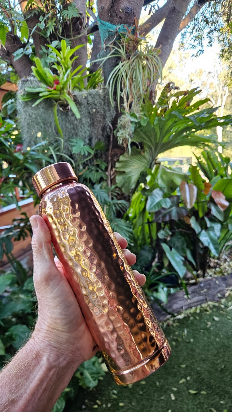 Customer photo review of Hammered Pure Copper Water Bottle 950ml