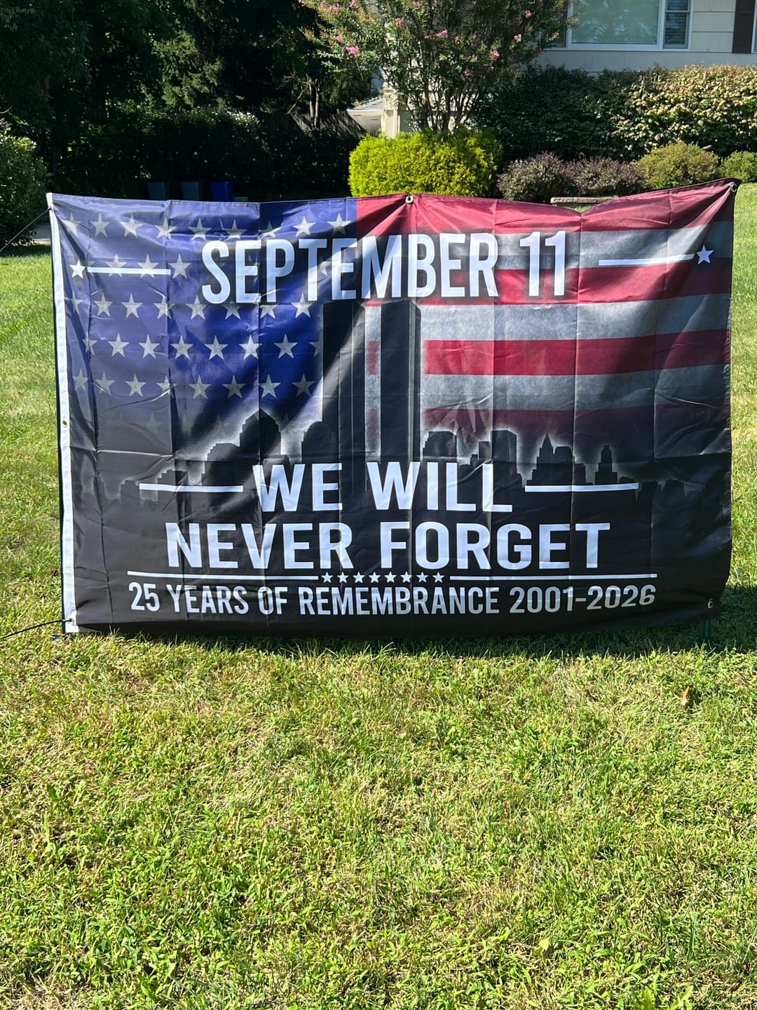 Customer photo review of September 11 We Will Never Forget Flag