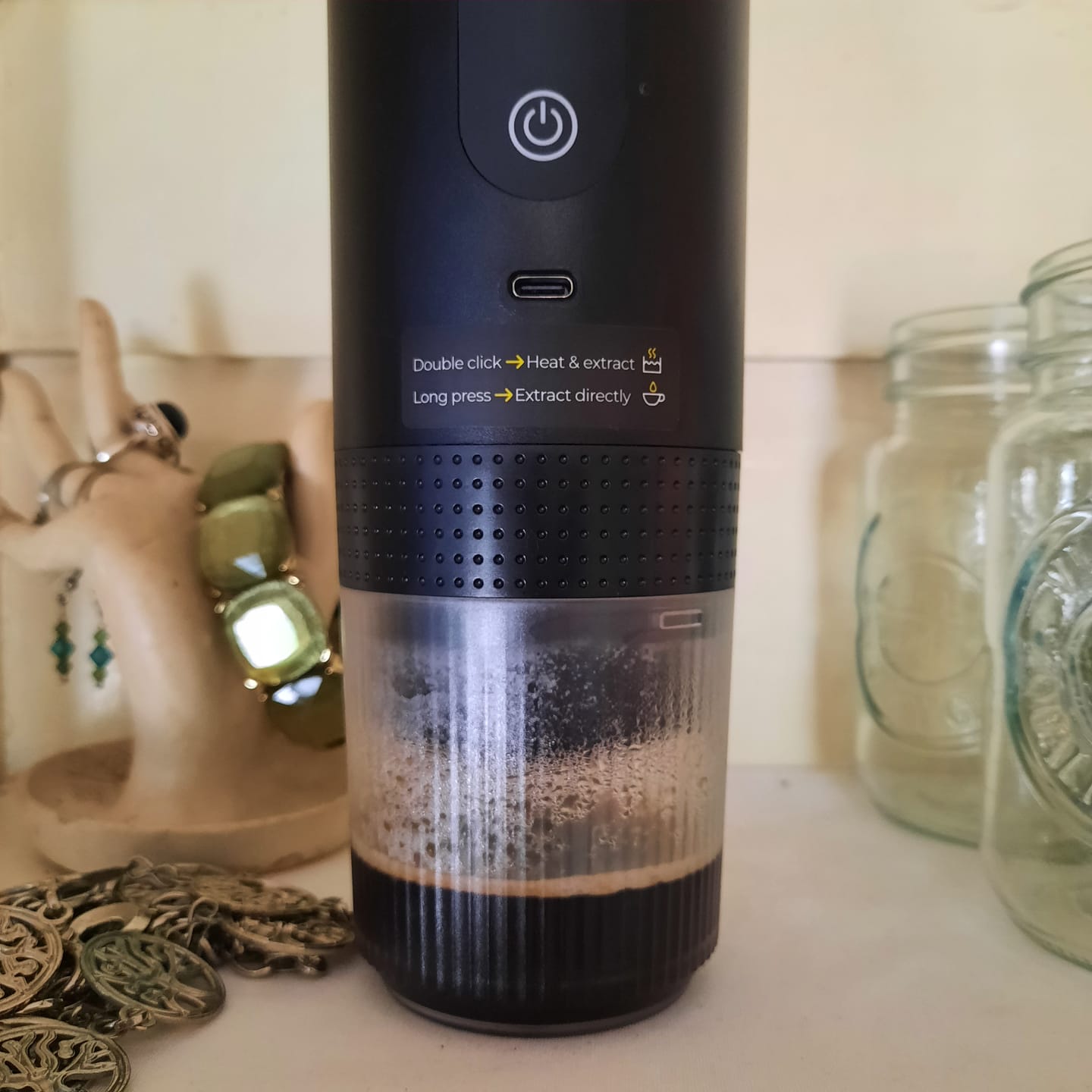 Customer photo review of CapyPress 3-in-1 Portable Coffee Machine