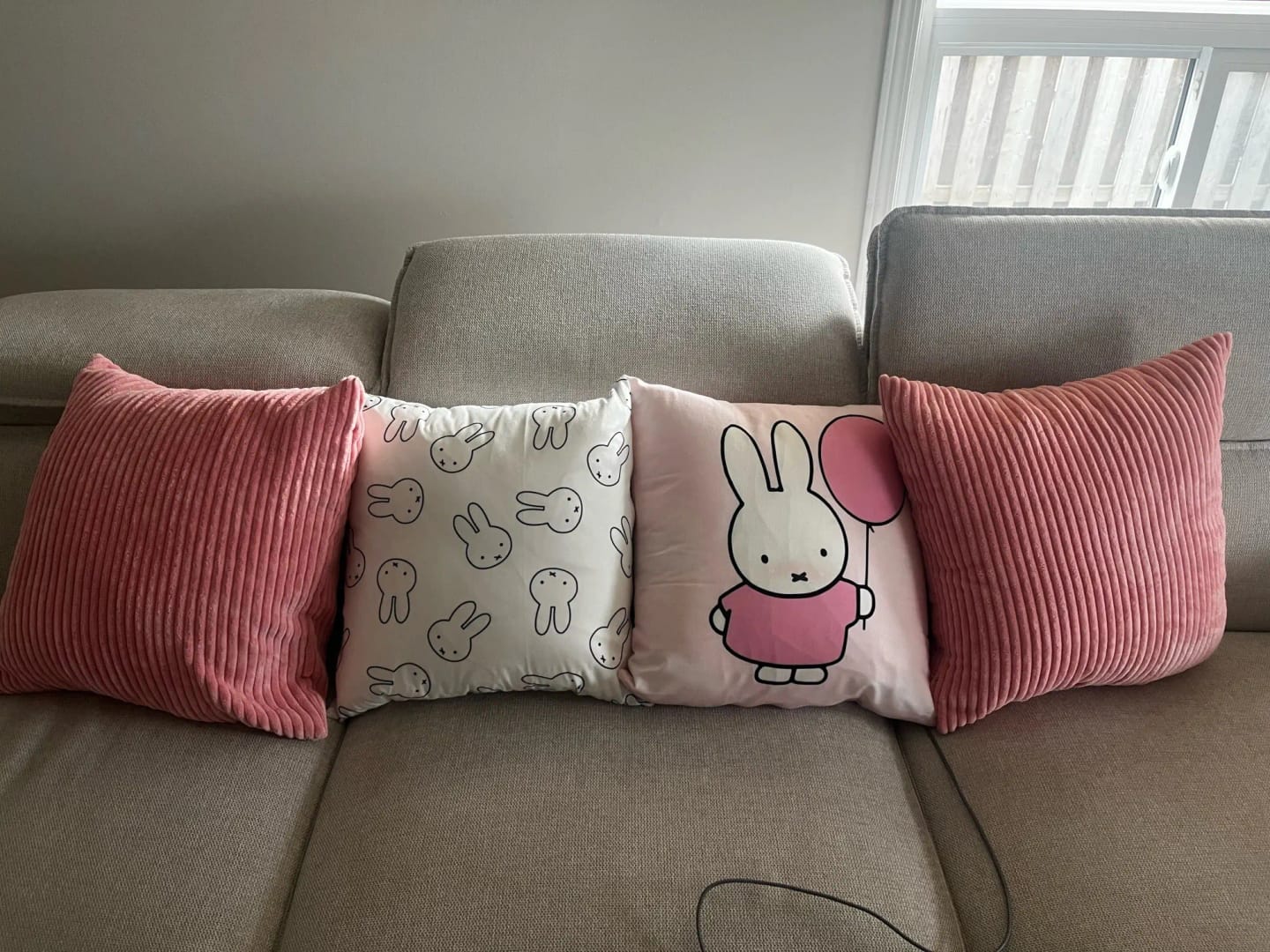 Customer photo review of Lilac Corduroy Cushion Cover