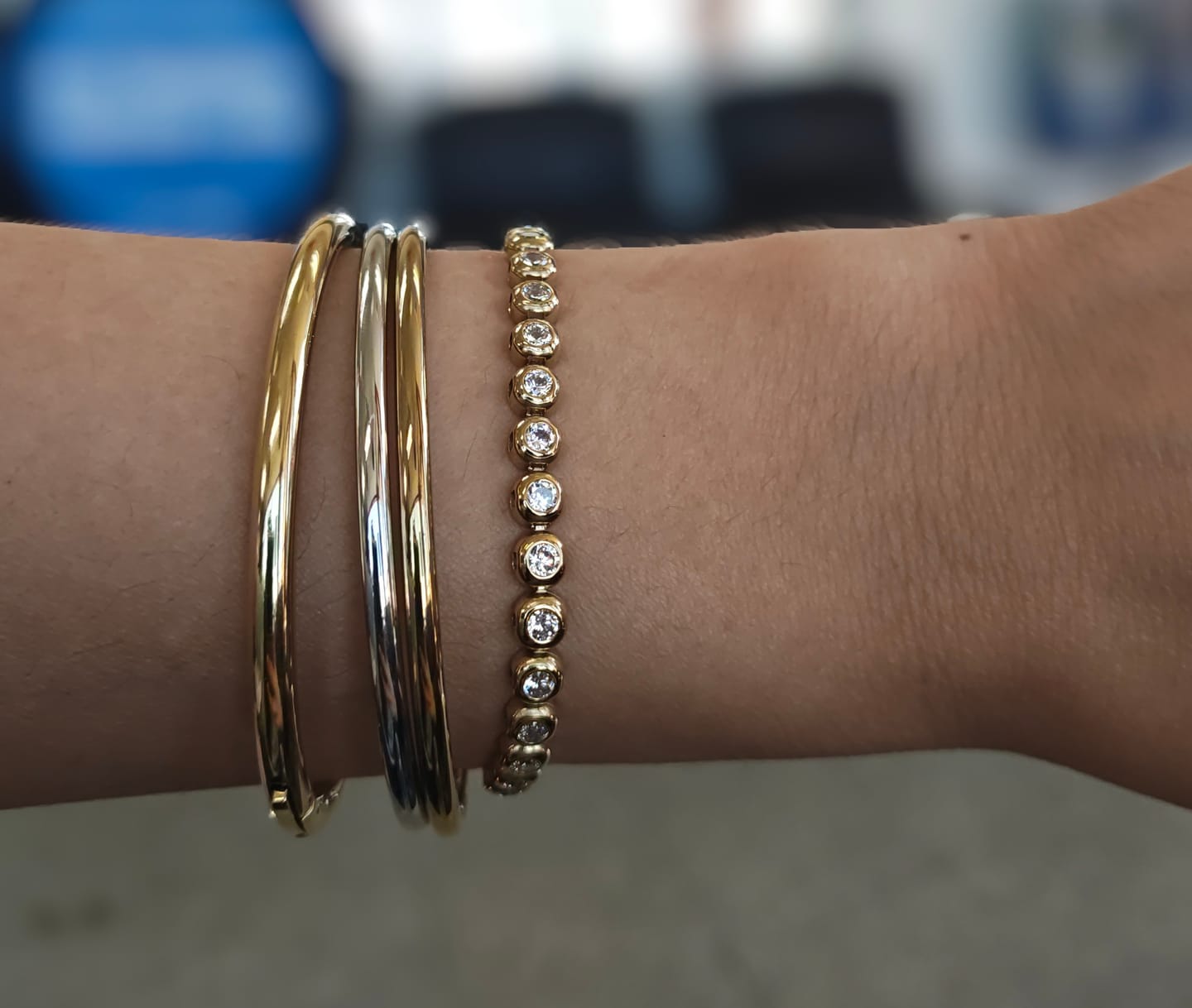 Customer photo review of Classic Bezel Tennis Bracelet