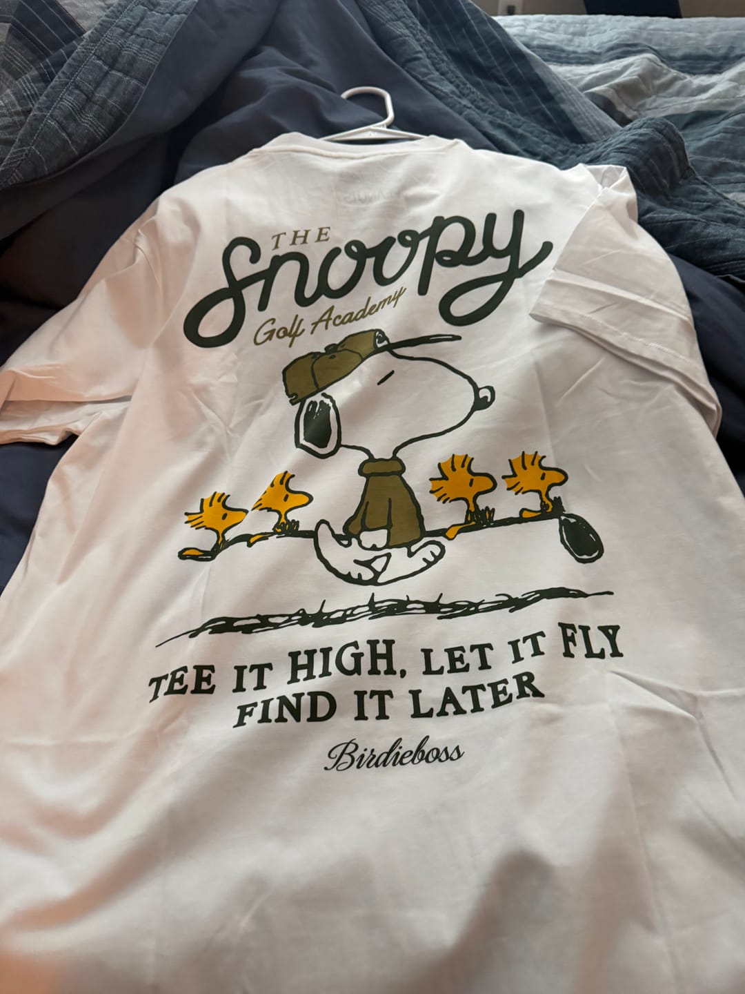 Customer photo review of Peanuts Snoopy Golf Academy T-Shirt White