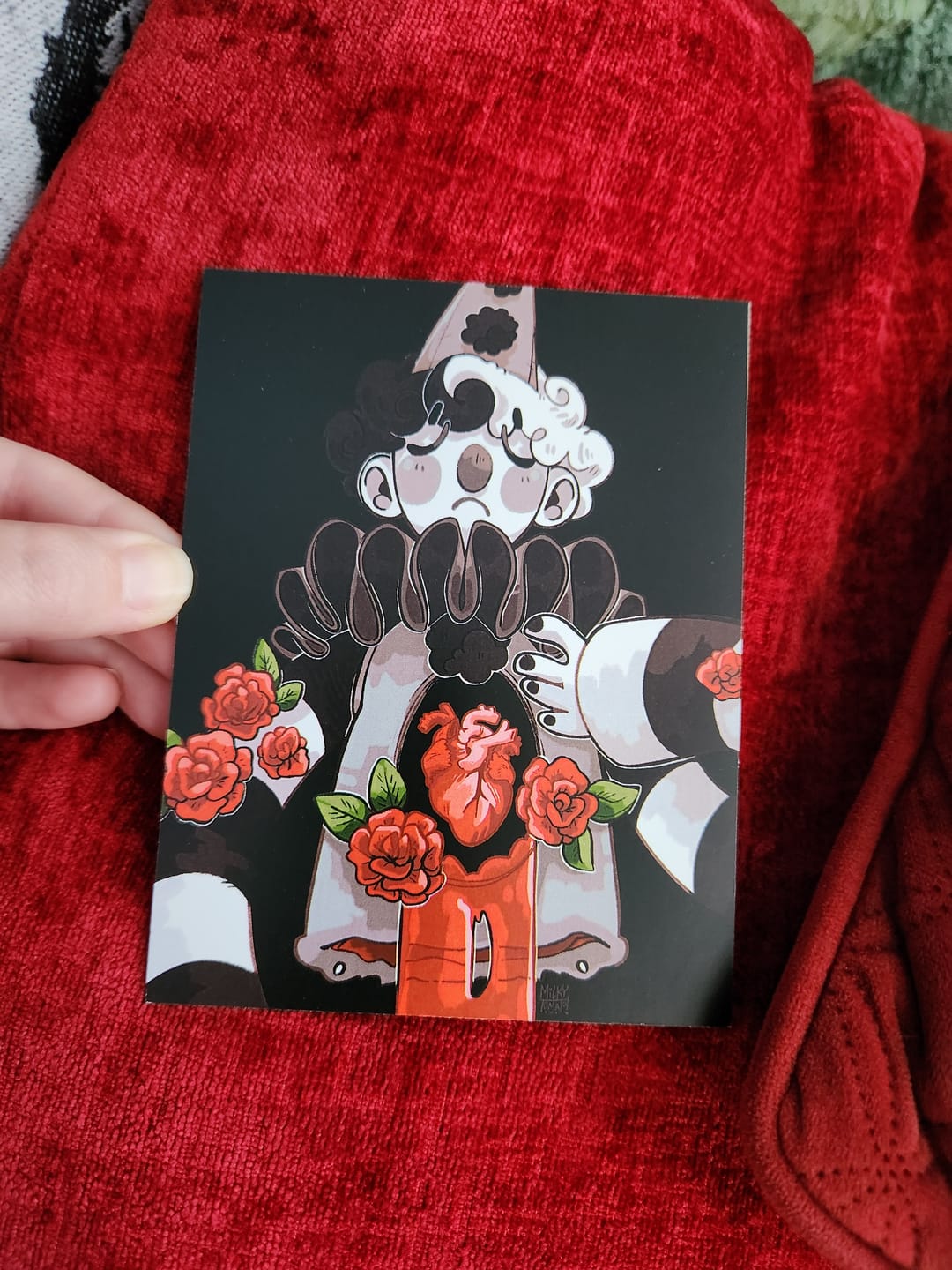 Customer photo review of Bleeding Heart Clown Mini Prints
