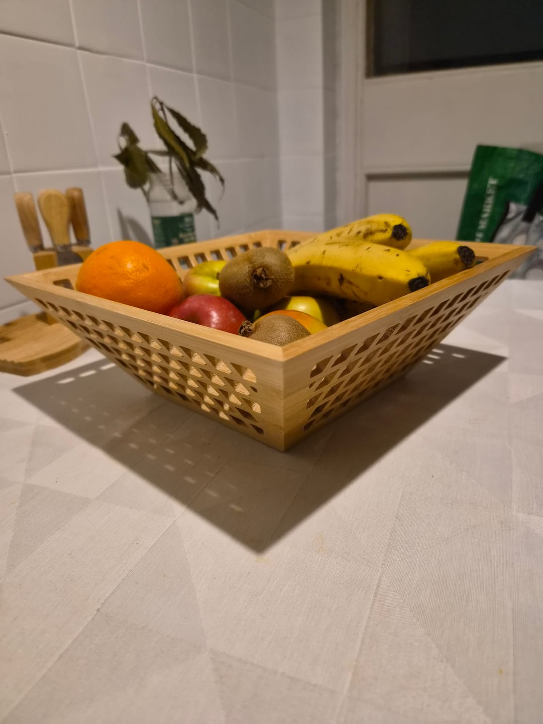 Customer photo review of Centro De Mesa Frutero Bambú Multiuso Cocina Deco