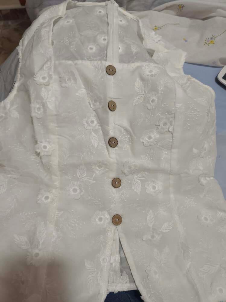 Customer photo review of Ninonine "Seraphina" | Embroidered Eyelet Square-Neck Top