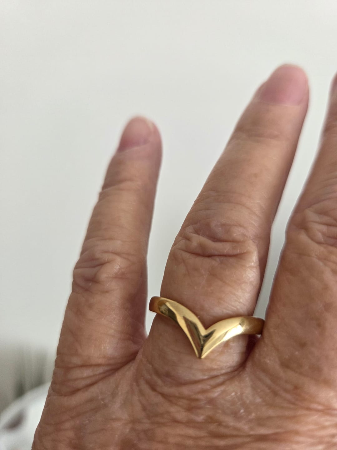 Customer photo review of Grecian Wishbone Stacking Ring