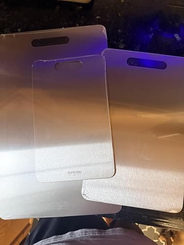 Customer photo review of Titanium Cutting Board Set of 3 - Double-Sided, Dishwasher Safe