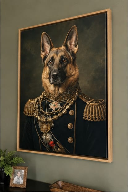 Customer photo review of Custom Royal Military Pet Portrait Canvas
