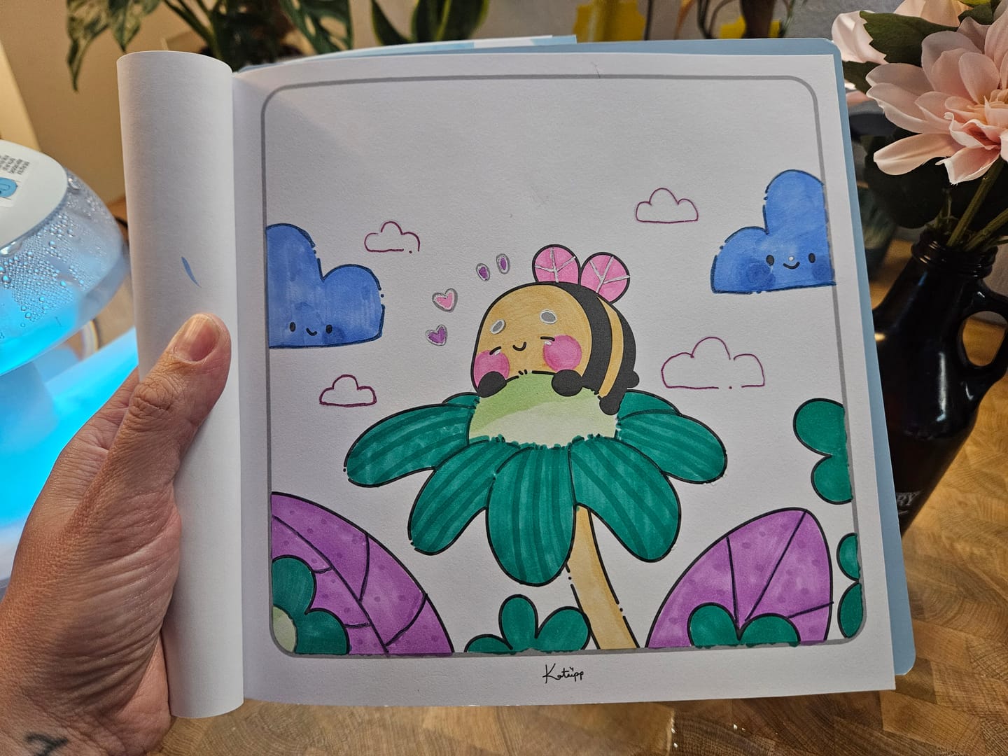 Customer photo review of Katnipp Sunnie's Summer Comfort Colouring Book for Adults | Cute Kawaii Summer Colouring Book | Official Artist Edition