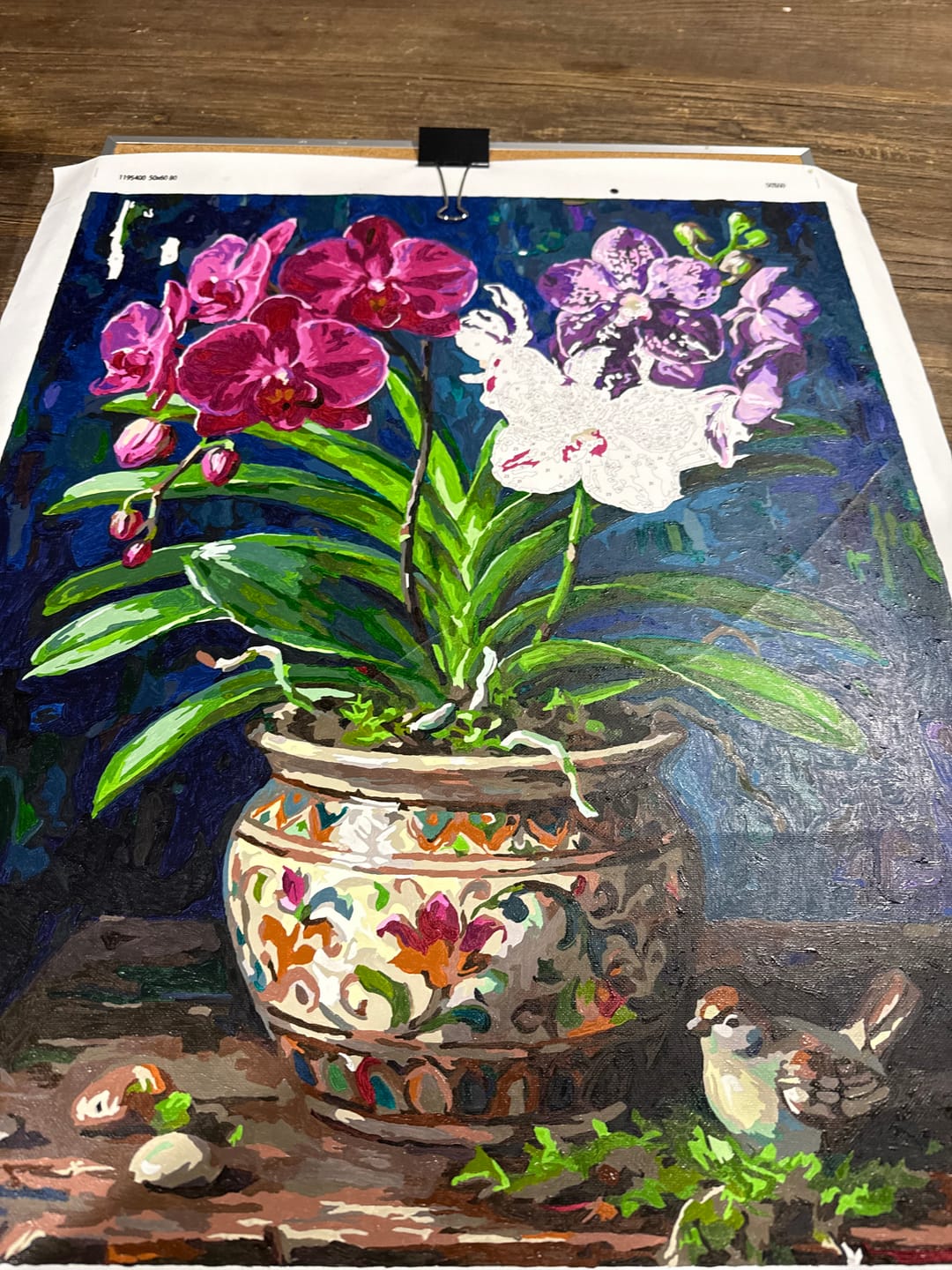 Customer photo review of Purple Orchid Potted Still Life (80 Color Paint by Numbers)