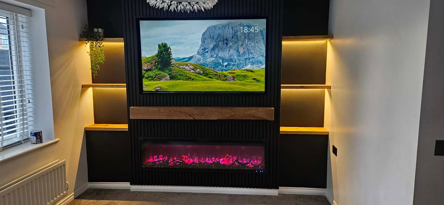 Customer photo review of SlatWall Acoustic Black Slatted Wall Panel