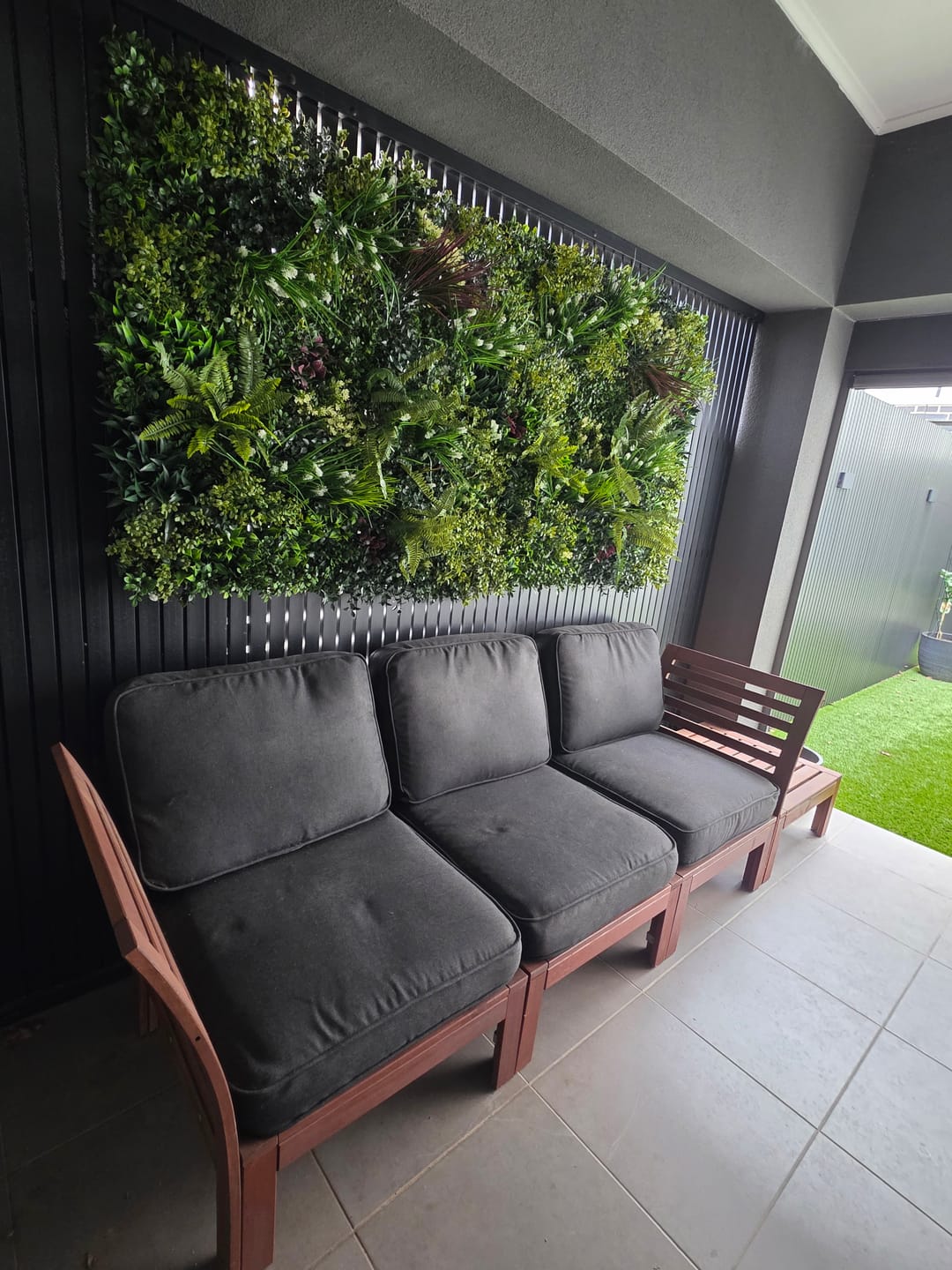 Customer photo review of Luxury Lush Spring Vertical Garden Green Wall Panel 1m x 1m – SGS UV Resistant